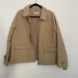 Merona Quilted Utility Jacket in Tan size XXL womans winter layering chic light